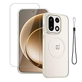 YAJOJO Magnetic Case for Oneplus 15 with 1 Pack Screen Protector,Stylish Protective Phone Cases with Lanyard,Anti-Scratch,Anti-Slip,Shockproof,White