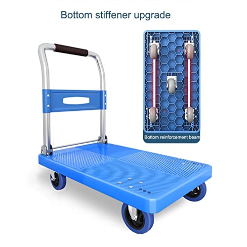 Carretilla Plegable de Plataforma con 4 Ruedas Azul miniatura 3