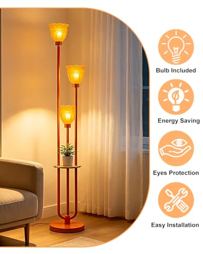 Image of Lightdot Globe Floor Lamp with LED Bulbs Included, Dimmable Floor Lamps,Unique Modern Standing Tall Lamp for Bedroom Living Room /Sofa Beside /Corner Decor-Gold