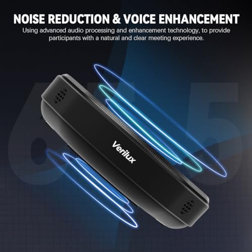 Image of Verilux Conference Microphone with 4 Mics, USB C 360 Pickup Upto 5M, Dual Noise Cancelling Plug & Play, Volume Control & Mute Button Portable Mic Speaker for Home Office