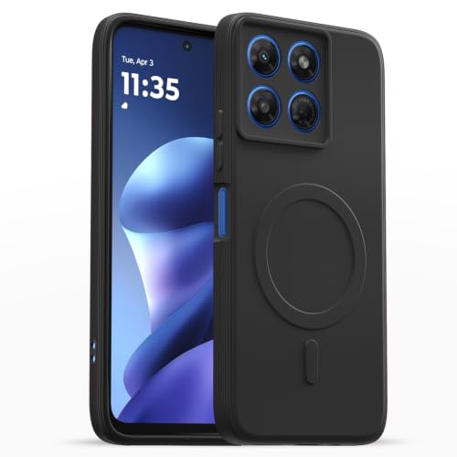 Image of Pikkme Back Cover for Motorola Moto G37 5G Soft Matte Silicone Mag-Safe Design (Mag-Safe Not Support) Camera Protection | Slim Fit Bumper Cover (Black)