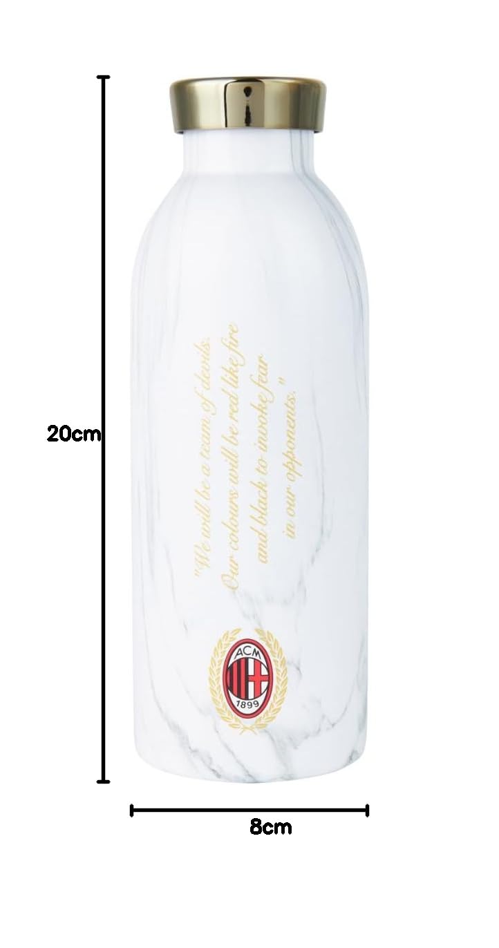 AC Milan Borraccia Termica Celebrativa del 125° Anniversario da 500ml, Tappo Ermetico, per Bevande calde o fredde, 24 Bottles