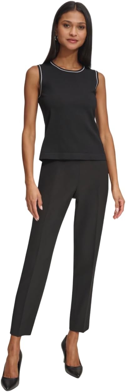 Karl Lagerfeld Women's Sleeveless Round Neck Knit Blouse