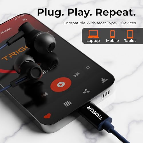 Image of Zing Type-C Wired Earphones with HD Mic, BassXpand Technology, 13mm Dynamic Drivers, IPX4 Water Resistant, Magnetic Earbuds, in-Line Controls, 1.2m Cable - Shadow Marine