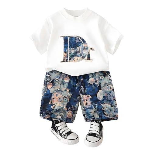 Image of Googo Gaaga Boys Printed Clothing Set | Tshirt Combo Set - Includes a stylish T-shirt and matching shorts for a complete everyday outfit.