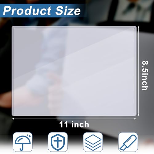 Henoyso 50 Pcs 8.5 x 11 Inch Rigid Print Protectors Clear Hard Paper Heavy Duty Page Sheet Protectors for Document Recipe Card Birth Certificate Photo Poster Holder - Thumbnail 3