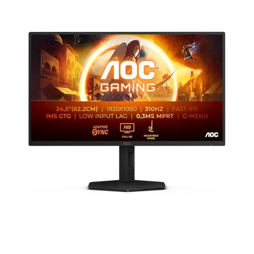 Image of AOC Gaming 25G4SXU - 25 inch Full HD Monitor, 310 Hz, 1 ms, FreeSync Prem., Comp. G-Sync, HDR10 (1920x1080, 2X HDMI 2.0, 1x DisplayPort 1.4) Black Grey