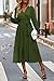 PRETTYGARDEN Women's Floral Boho Dress Fall Long Sleeve Wrap V Neck Ruffle Flowy Maxi Spring Wedding Guest Vacation Dresses (Solid Army Green,Small)