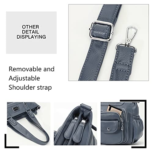Image of KL928 Large Purses for Women Shoulder Bag Tote Handbags Stylish Vegan Leather Hobo Bags Ladies, A-Black-4 | Large