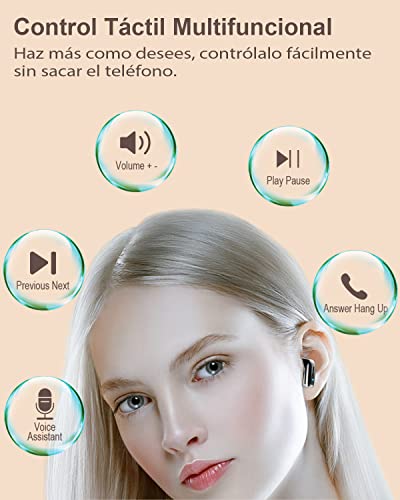 Ddidbi Auriculares Inalámbricos, 2023 Auriculares Bluetooth 5.3, Hi-Fi Estéreo Cascos Inalambricos con HD Micrófono, Controladore 13 mm Bass Potentes, Negro