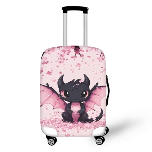 Dragon Luggage Covers for Suitcase Cherry Blossom Travel Suitcase Cover Anti-Scratch Baggage Case Protector Travel Essential with Invisible Zip Universal Fit 18-32'' Pink Luggage