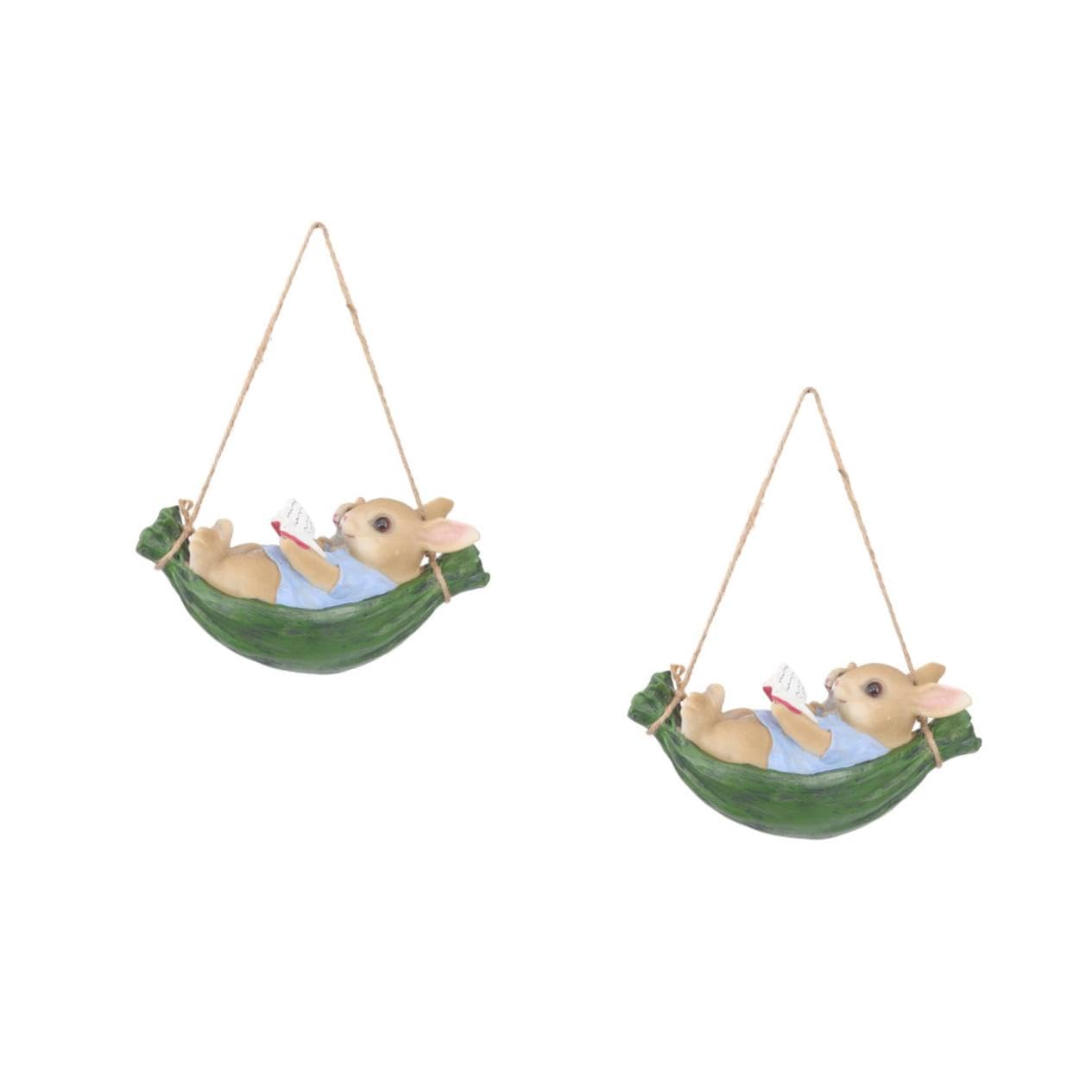 Toyvian Lot De 2 Décorations De Lapin en Forme De Balançoire en Résine pour Jardin Extérieur Mignon pour Arbre Maison Cour