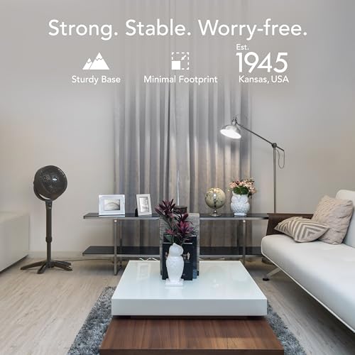 Vornado 683 Medium Pedestal Whole Room Air Circulator Fan, 3 Speed Control, Adjustable Standing Height, 32 to 38 Inches, Powerful Pedestal Standing Fan for Bedroom and Home, Quiet Floor Fans, Black