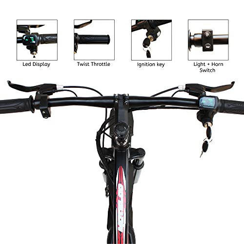 Image of MATELCO Urbano EA26 Electric Cycle with 7.65Ah Removable Battery, 26 inch Wheel Size, Front Suspension, 250W BLDC Motor, Quick Acceleration, 90% Assembled Black