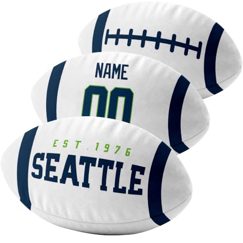 Image of ANTKING Seattle Throw Pillow 2 Packs Custom Name Number Gifts | Personalized Gift for Youth for Birthday Christmas