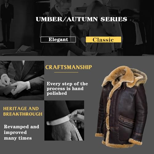 Men's Lamb Wool Coat Faux Leather Fleece Lined Jackets Heavyweight Suede Warm Winter Biker Coat Extra warm hood4
