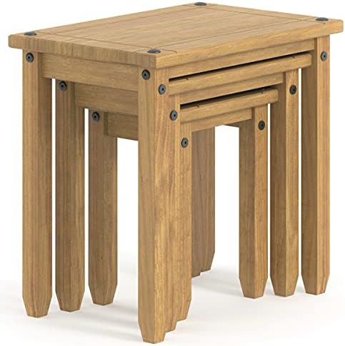 Small Coffee Table - Nesting Tables - Wood Nesting Tables - Small Coffee Tables for Living Room - Nesting Tables Set of 3 - (Brown)