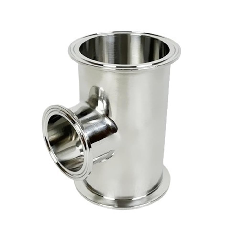 Yjqhody One Color 304 Fitting T Type Reducer 3 Way Connector, 64 * 64 * 50.5Mm Ss304 Tri Clamp Reducing Tee, Sanitary Tube 1Pc