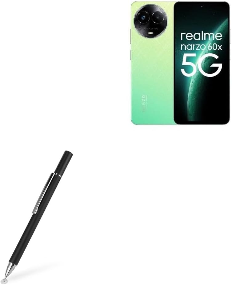 BoxWave Stylus Pen Compatible with Realme Narzo 60x – FineTouch Capacitive Stylus, Super Precise Stylus Pen – Jet Black