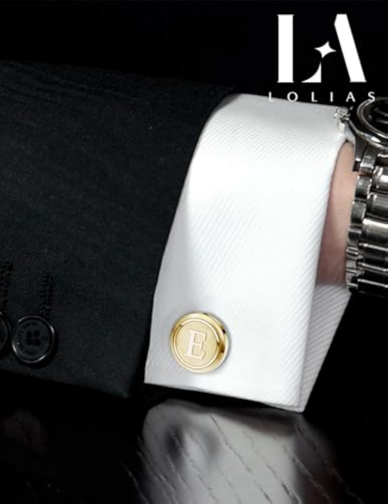 3 Pairs Classic Letter Cufflinks with Gift Box