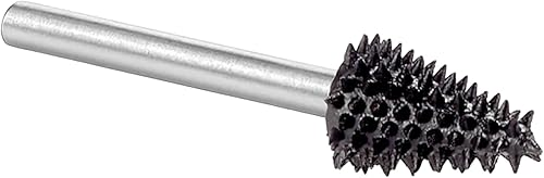 Miniatura 2 de Kutzall Fresa rotativa de cono extremo, eje de 18", muy gruesa - Broca para tallar madera para Dremel, Foredom, DeWalt, Milwaukee. Carburo de