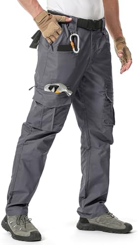 IGOLUMON Arbeitshosen Männer Cargohose Herren Stretch mit Vielen Taschen | Arbeitshose Herren mit Halbelastischer Bund Arbeitskleidung Outdoorhose Taktische Hose für Handwerker, Ma