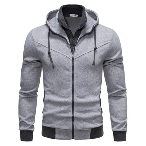 Fashion Jacket Casual Slim Fit Contrasting Color Hooded Cardigan Hoodie Mens Thin Jacket Fashion4