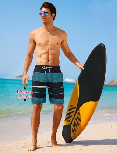 Image of BOJIN Mens Swim Trunks 9 inch Quick Dry Stretch Swim Shorts Mesh Lining Bathing Suits Swimwear Beach Shorts with Pockets