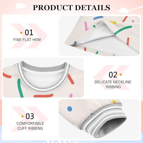 Fun Color Line Girls Dresses Long Sleeve Sweatshirt Dress for Girls Winter Toddler Casual A Line Dresses Size 2-8T3