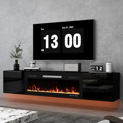 Floating TV Stand with 40" Electric Fireplace…