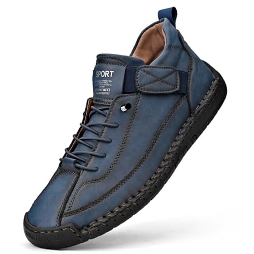 Mocassins de marche rétro bottines chukka homme cuir d'hiver