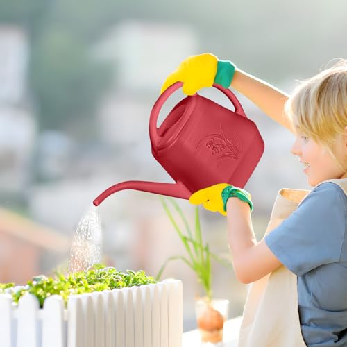 Image of Plant Watering Can - 1 /2 Gallon - Wine Red | With Long Spout for Watering-Home Indoor and Outdoor Garden