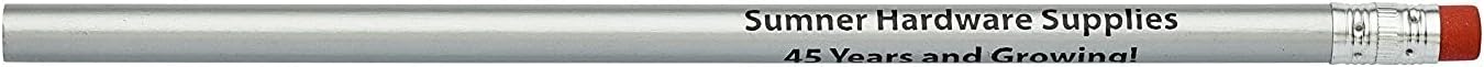 Pencil Guy Promotional Personalized Imprinted Silver Round Pencils.-1000 per box. 19 colors to choose from!