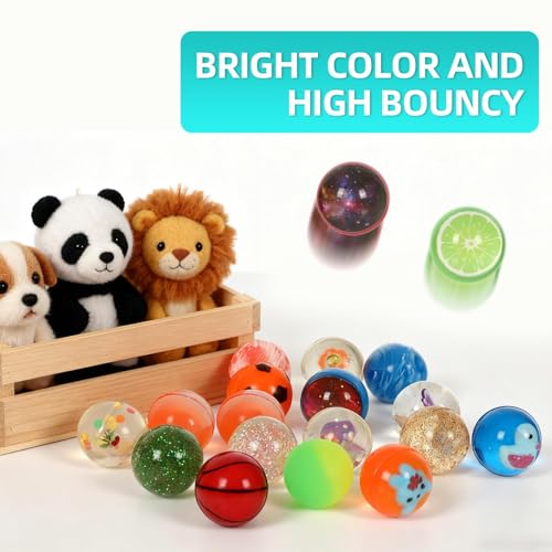 Image of Small Bouncy Balls for Kids Prize box Toys for Kids 3-5 4-8, Mini Party Favors for Kid Classroom Treasure Box Prize, Rubber Balls Easter Goodie Bag Stuffer Pinata Stuffers Kid Party Bag Fillers 27pcs