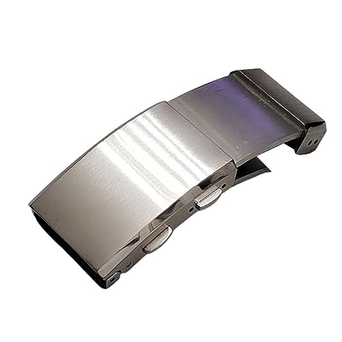 Amagogo - Amagogo Uhrenarmbänder Faltschließe Uhrenschließe Sicherheitsverschluss Zubehör Double Push Diving Diver Schnallen Ersatz-Faltschieber-Schnalle, 18MM