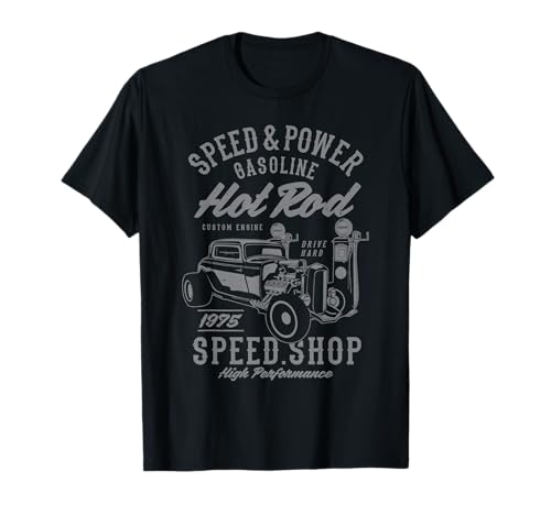 Auto Hot Rod, automóvil, nostalgia, diseño retro de estilo vintage Camiseta