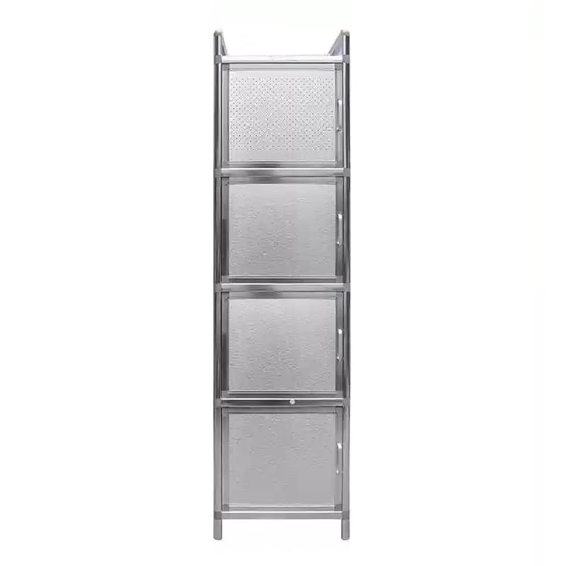 Küchenschrank aus Edelstahl, 2-5 Etagen, wasserdicht, mit Türen, freistehend, für gewerbliche Büros (35 x 35 x 82 cm)