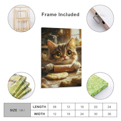 Tableau sur toile imprimé chat mignon déco murale - 2