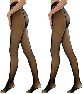 Niwicee Womens Thermal Tights Winter Fleece Lined Tights Warm Thick Leggings High Waist Double Lined Stretch Fake Translucent Pantyhose for Women
