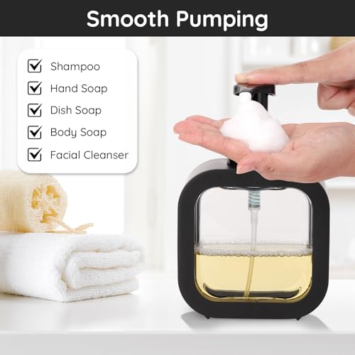 Image of Segbeauty 3pcs Black Foam Pump Replacement for Soap Dispenser, Bathroom Foaming Hand Soap Pump Replacement for Foamer Bottle, 42 Thread Size Kitchen Face Hand Wash Foaming Bottle Lid Reusable