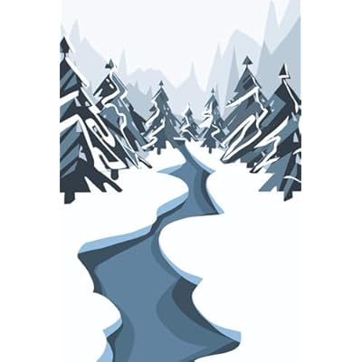 Modern Pine Forest Trees and Winter Stream Journal - 6" x 9" Size - 100 Pages - Slate Blue Grey
