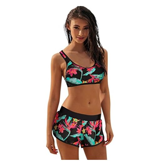 OverDose Damen Frauen-Mädchen-Lady Kostüm Padded Badeanzug Monokini Bademode Bikini Set Badeanzüge Swimwear Bathing Suits (Grün,M)