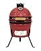 JOMO Kamado Parrilla de carbón de cerámica, 34 cm Blaze Red, Adecuada para 2-3 Personas