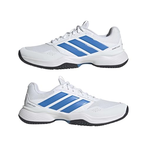 adidas Men's Gamecourt 3 All Court Tennis, White/Lucid Ray Blue/Black, 15 by adidas - Used condition - Image 7