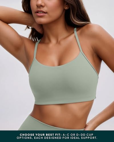 Image of PAVOI ACTIVE Yoga Racerback Bras for Women - Buttery Soft Low Support Scoop Neck Y-Back Thin Strap Sports Bra - FlexFlow