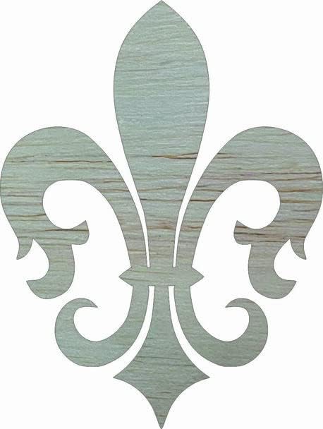 Wood Fleur 10" Victorian Fleur De Lis Wooden Cutout, Unfinished Blank