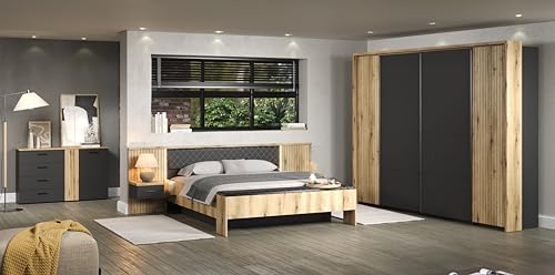 Étagères pour armoire Esteban trendteam anthracite avec 3 tablettes robustes - 4