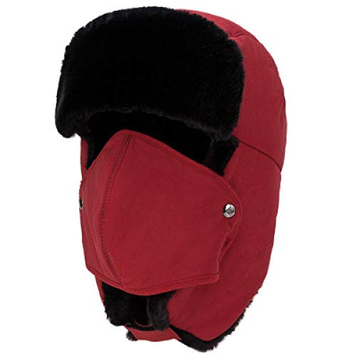 Chapka Homme Balaclava Chapeau Trappeur Russe avec Écharpe Intégrée