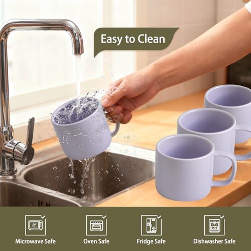 Set de 4 mugs de cerámica mate morados de 11 oz miniatura 7