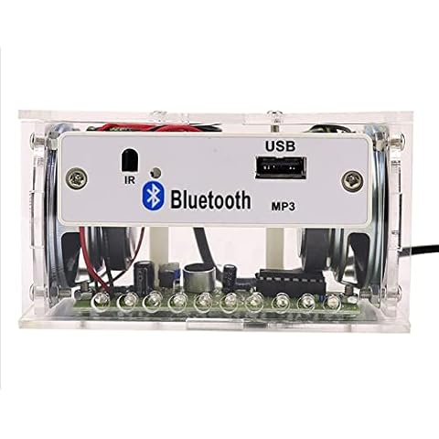 DUTTY DIY Bluetooth Speaker kit Parts Assembly, Power Amplifier Speaker Parts Circuit Board Production, Support Bluetooth, U Disk Playback, with LED Color Light, with Power-Off Memory Cover